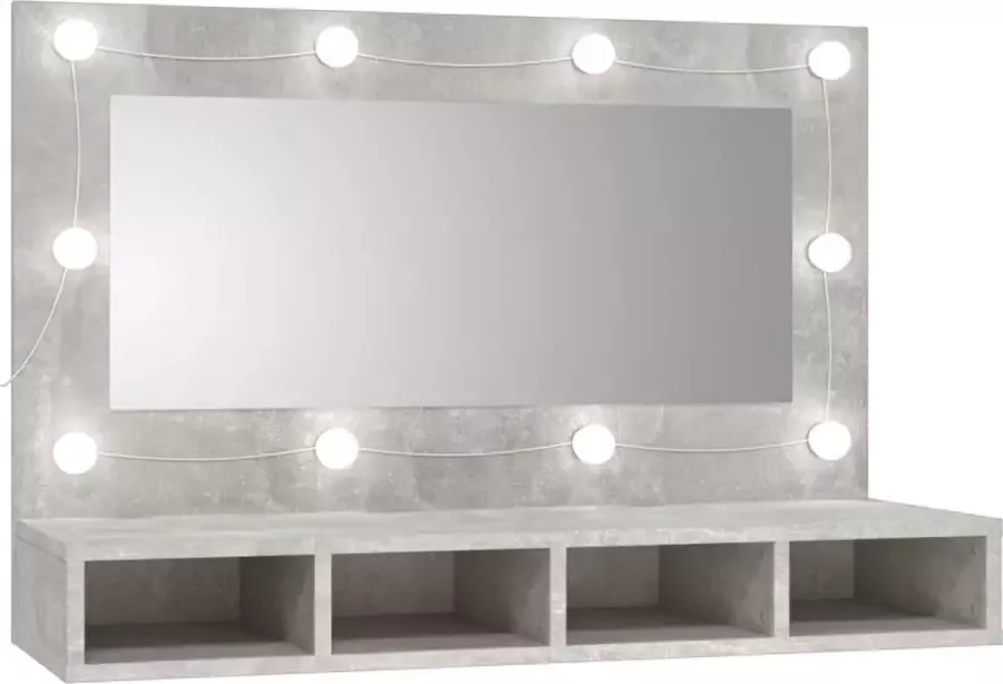 ForYou Prolenta Premium Spiegelkast met LED-verlichting 90x31 5x62 cm betongrijs
