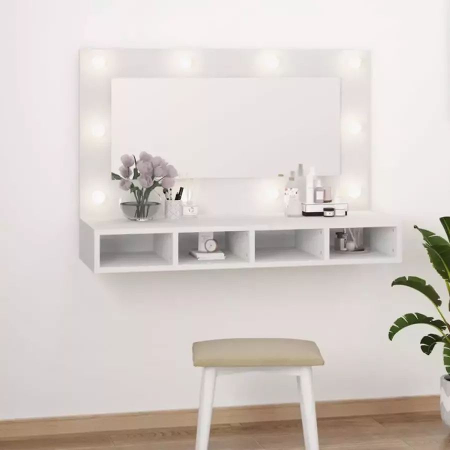 ForYou Prolenta Premium Spiegelkast met LED-verlichting 90x31 5x62 cm wit