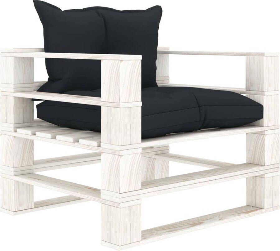 ForYou Prolenta Premium Tuinbank met antracietkleurige kussens pallet hout