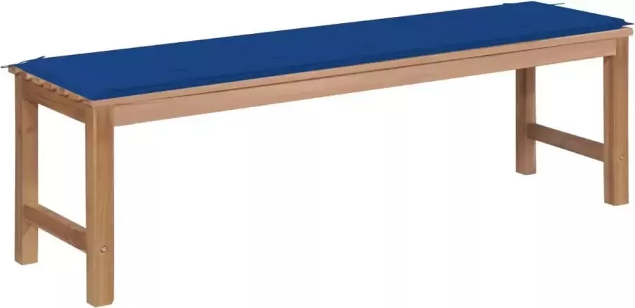 ForYou Prolenta Premium Tuinbank met koningsblauw kussen 150 cm massief teakhout