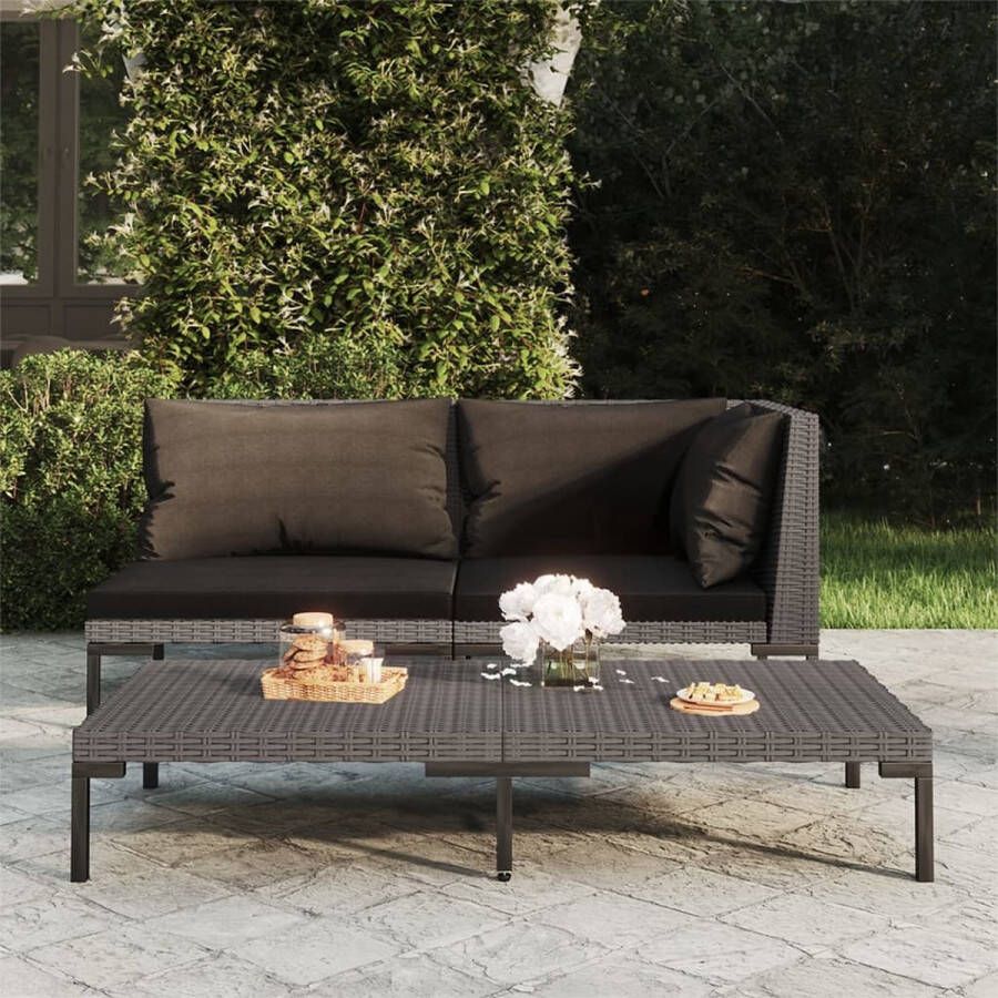 ForYou Prolenta Premium Tuinbank met kussens halfrond poly rattan