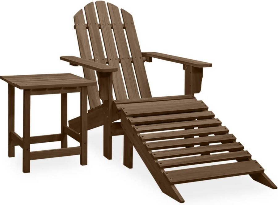 ForYou Prolenta Premium Tuinstoel Adirondack voetenbank tafel massief vurenhout bruin