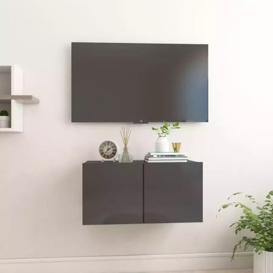 ForYou Prolenta Premium Tv-hangmeubel 60x30x30 cm hoogglans grijs