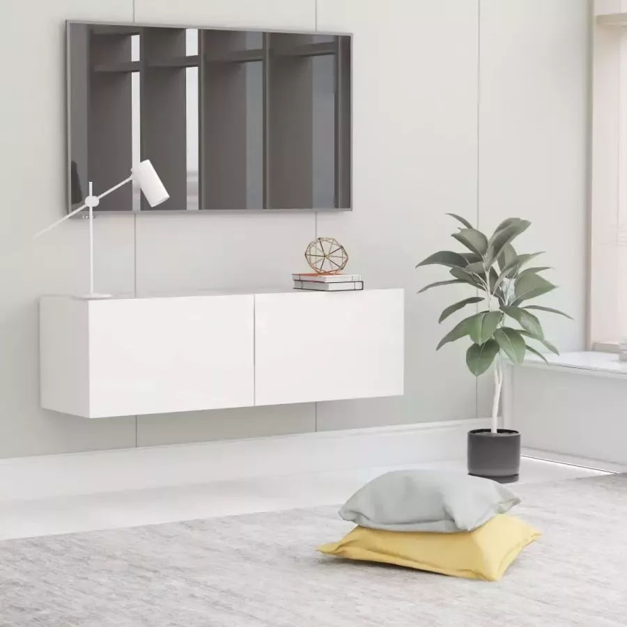 ForYou Prolenta Premium Tv-meubel 100x30x30 cm bewerkt hout hoogglans wit