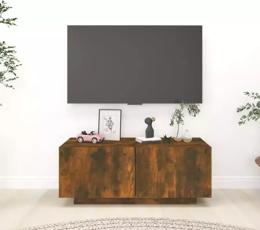 ForYou Prolenta Premium Tv-meubel 100x35x40 cm bewerkt hout gerookt eikenkleurig
