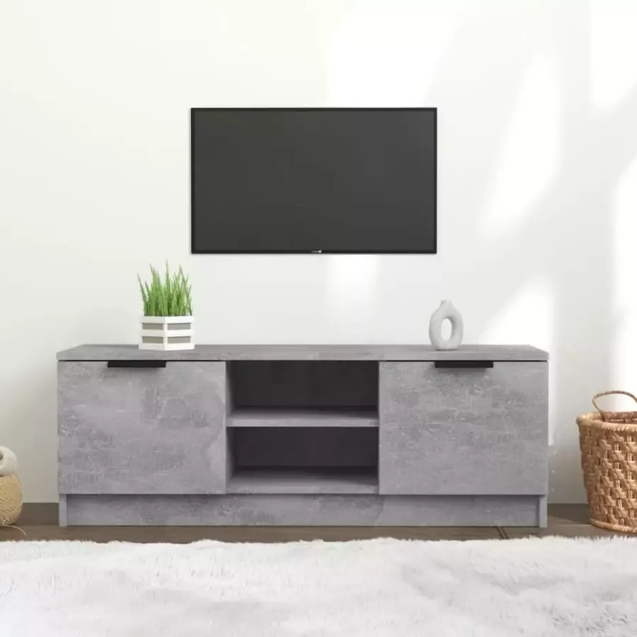 ForYou Prolenta Premium Tv-meubel 102x35x36 5 cm bewerkt hout betongrijs