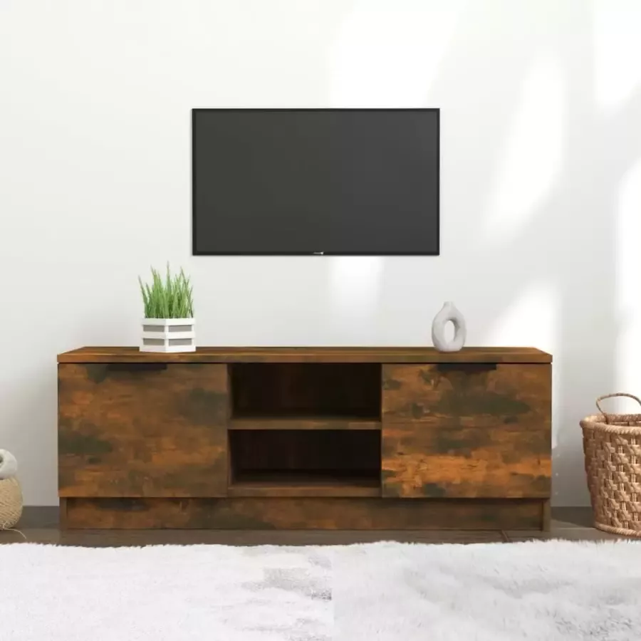 ForYou Prolenta Premium Tv-meubel 102x35x36 5 cm bewerkt hout gerookt eikenkleurig
