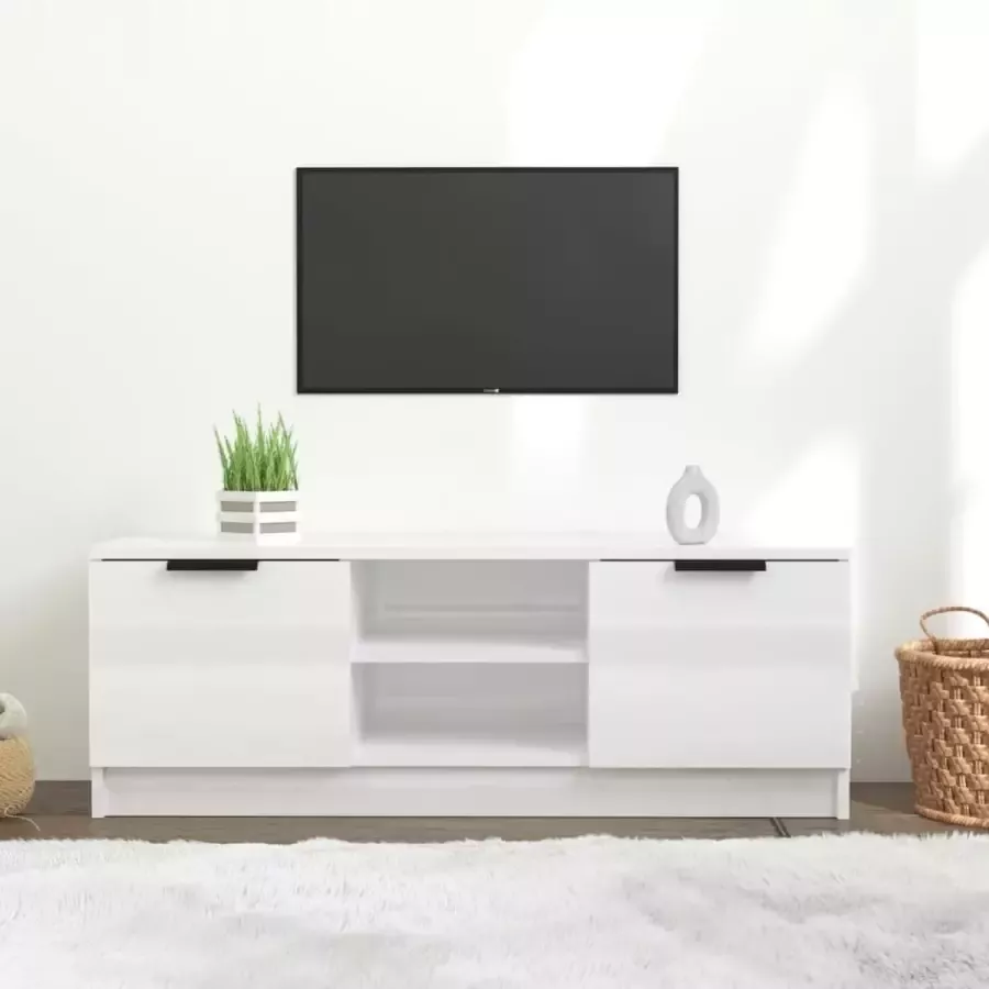 ForYou Prolenta Premium Tv-meubel 102x35x36 5 cm bewerkt hout hoogglans wit