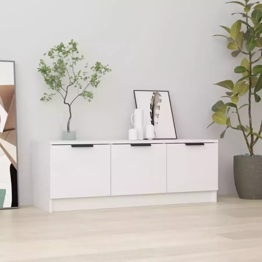 ForYou Prolenta Premium Tv-meubel 102x35x36 5 cm bewerkt hout hoogglans wit