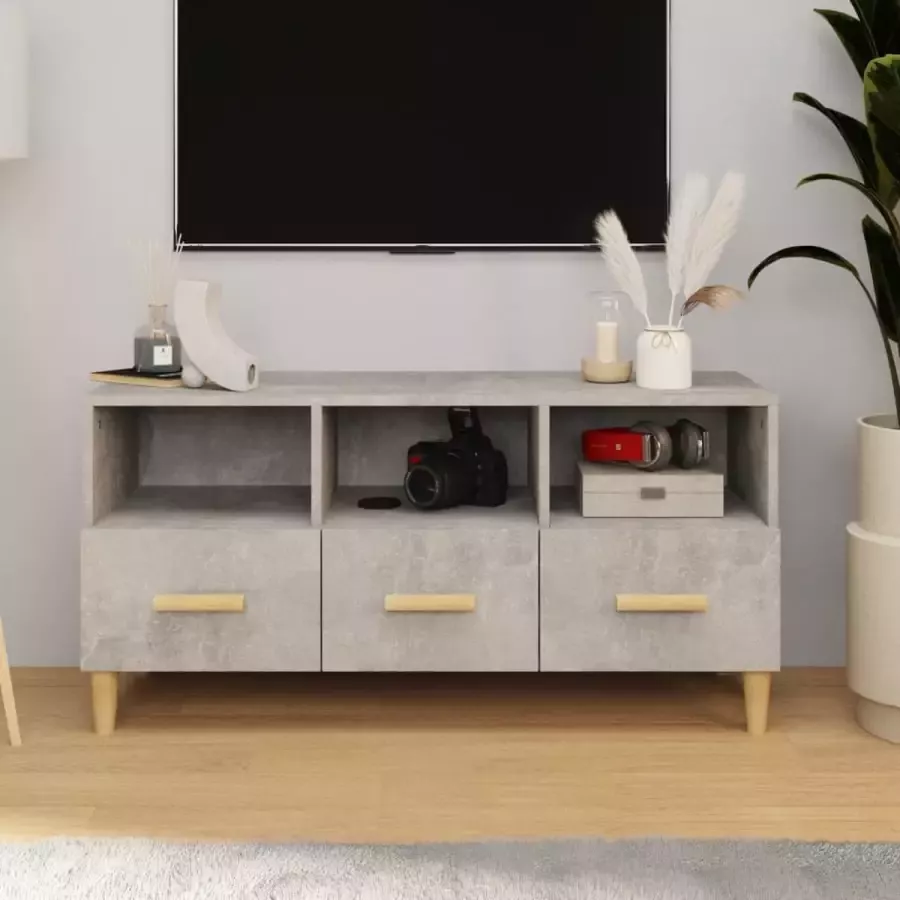 ForYou Prolenta Premium Tv-meubel 102x36x50 cm bewerkt hout betongrijs