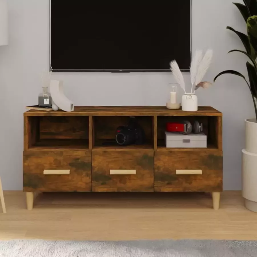 ForYou Prolenta Premium Tv-meubel 102x36x50 cm bewerkt hout gerookt eikenkleurig
