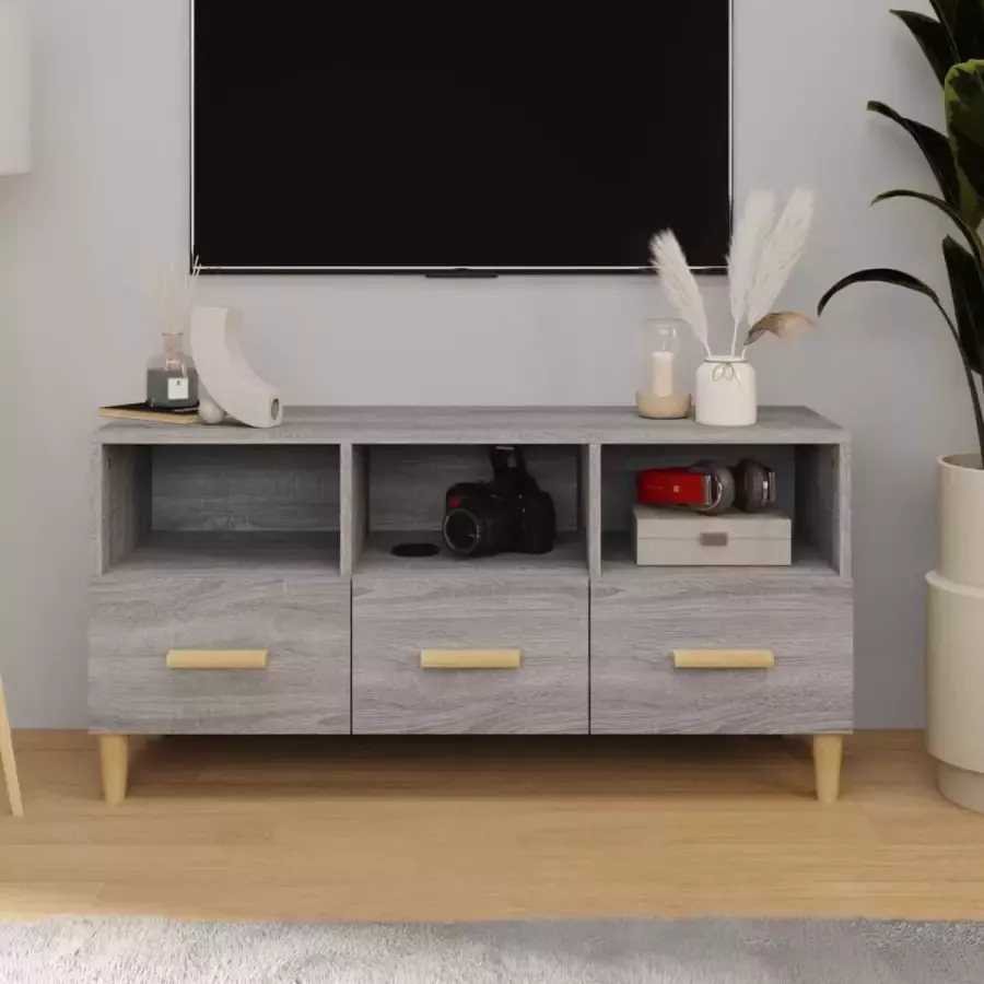ForYou Prolenta Premium Tv-meubel 102x36x50 cm bewerkt hout grijs sonoma eikenkleurig