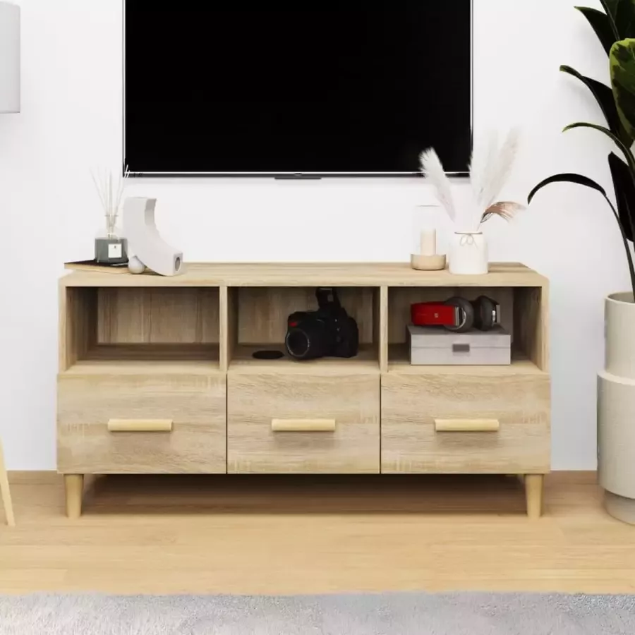 ForYou Prolenta Premium Tv-meubel 102x36x50 cm bewerkt hout sonoma eikenkleurig