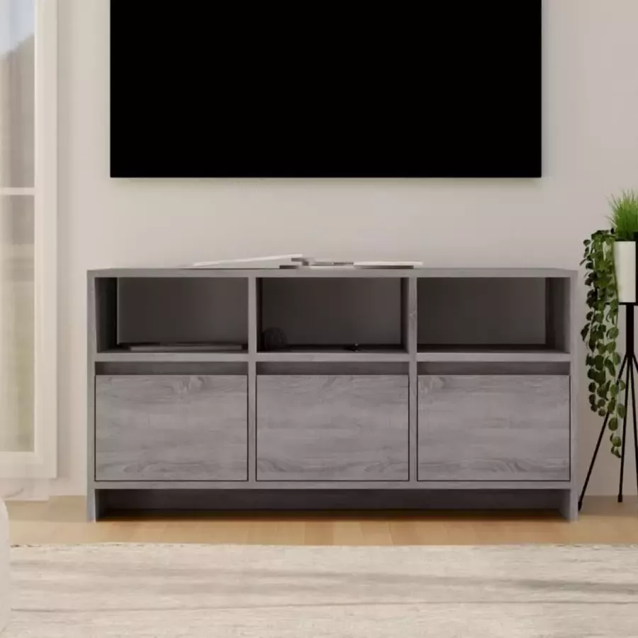 ForYou Prolenta Premium Tv-meubel 102x37 5x52 5 cm spaanplaat grijs sonoma eikenkleurig