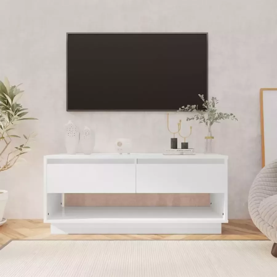 ForYou Prolenta Premium Tv-meubel 102x41x44 cm spaanplaat hoogglans wit