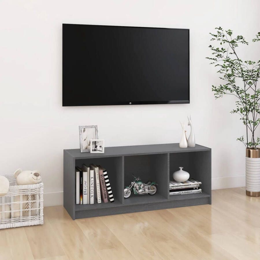 ForYou Prolenta Premium Tv-meubel 104x33x41 cm massief grenenhout grijs