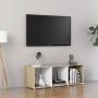 ForYou Prolenta Premium Tv-meubel 107x35x37 cm spaanplaat wit en sonoma eikenkleurig - Thumbnail 2