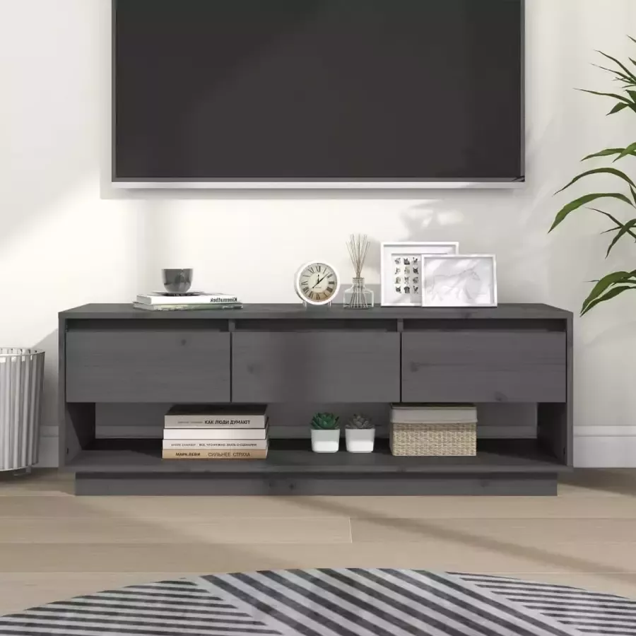 ForYou Prolenta Premium Tv-meubel 110 5x34x40 cm massief grenenhout grijs