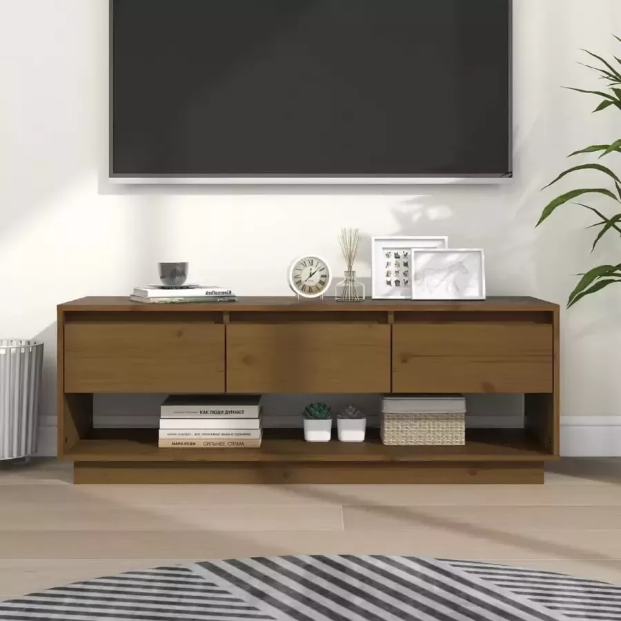 ForYou Prolenta Premium Tv-meubel 110 5x34x40 cm massief grenenhout honingbruin