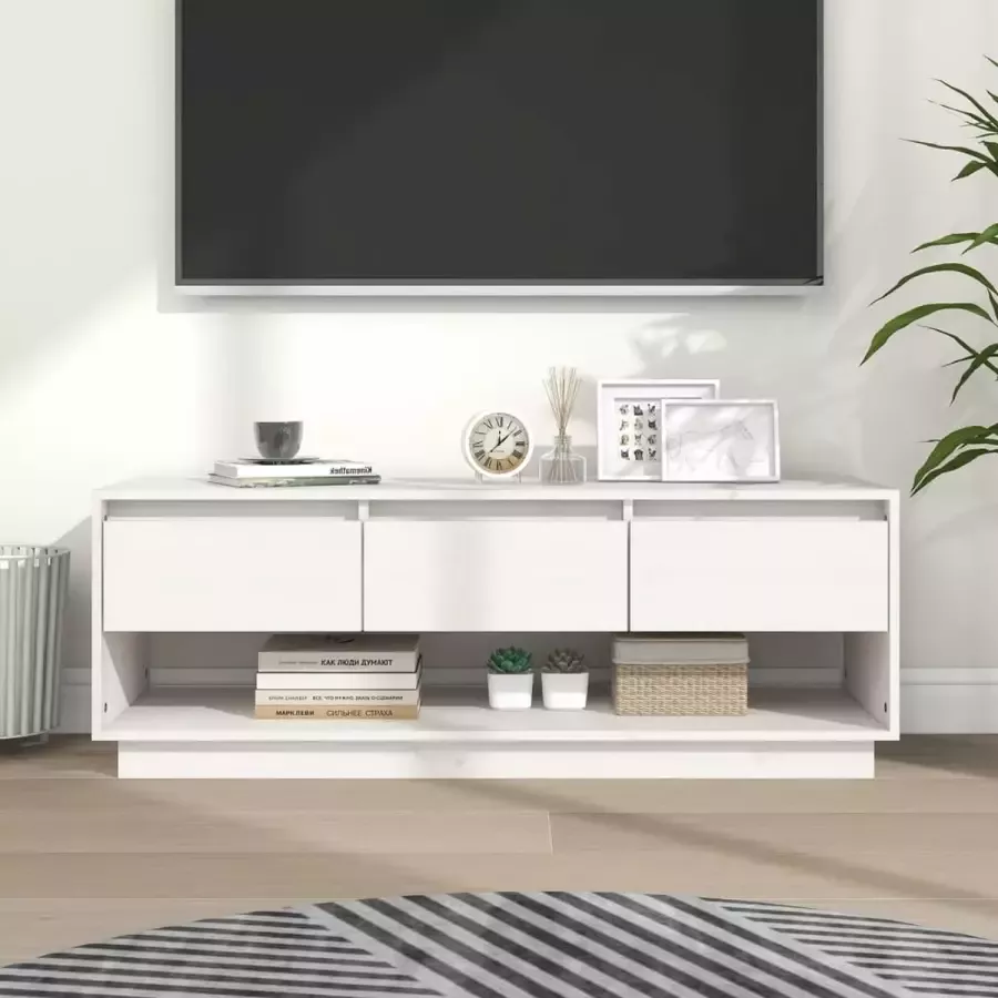 ForYou Prolenta Premium Tv-meubel 110 5x34x40 cm massief grenenhout wit