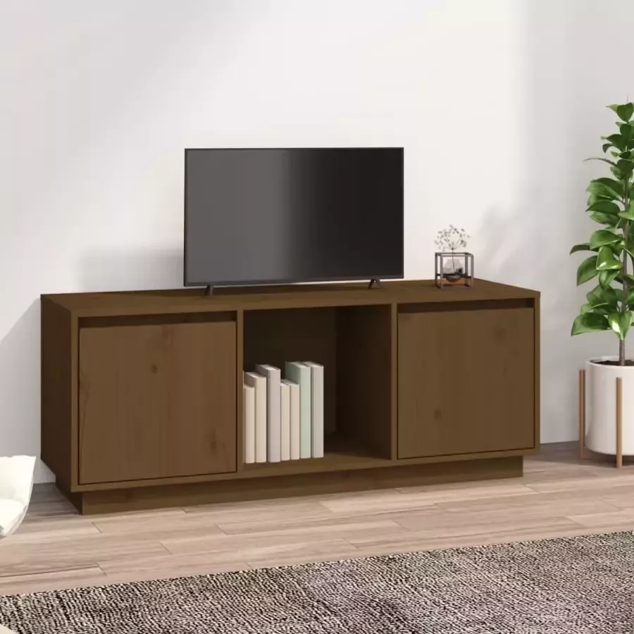 ForYou Prolenta Premium Tv-meubel 110 5x35x44 cm massief grenenhout honingbruin