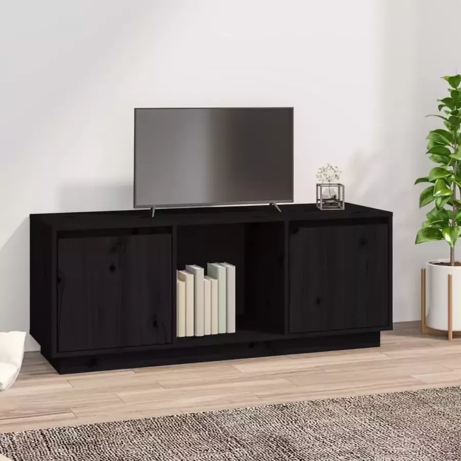 ForYou Prolenta Premium Tv-meubel 110 5x35x44 cm massief grenenhout zwart