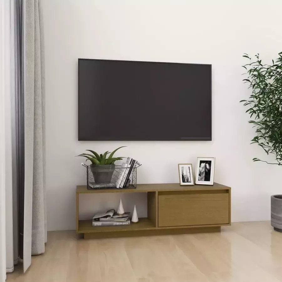 ForYou Prolenta Premium Tv-meubel 110x30x33 5 cm massief grenenhout honingbruin