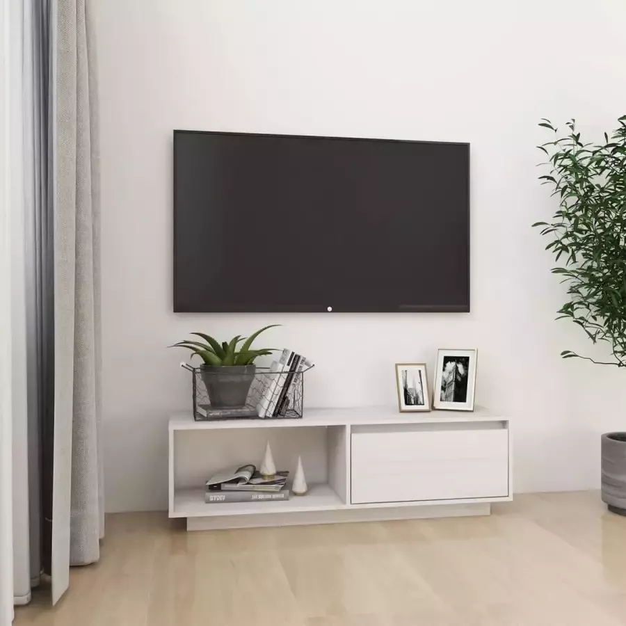 ForYou Prolenta Premium Tv-meubel 110x30x33 5 cm massief grenenhout wit