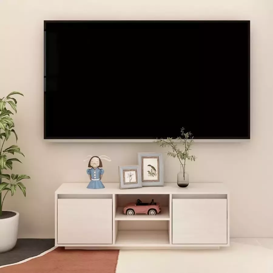 ForYou Prolenta Premium Tv-meubel 110x30x40 cm massief grenenhout wit