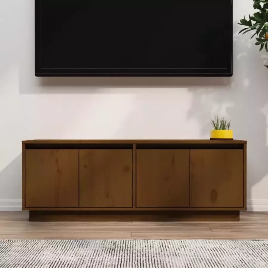 ForYou Prolenta Premium Tv-meubel 110x34x40 cm massief grenenhout honingbruin