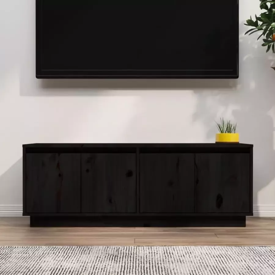 ForYou Prolenta Premium Tv-meubel 110x34x40 cm massief grenenhout zwart