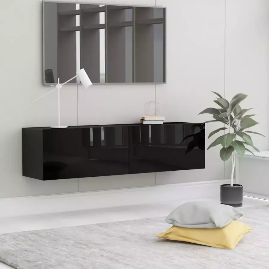 ForYou Prolenta Premium Tv-meubel 120x30x30 cm bewerkt hout hoogglans zwart