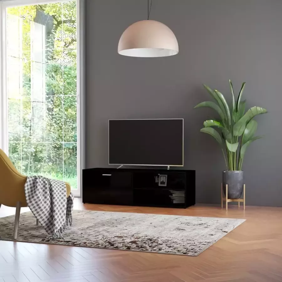ForYou Prolenta Premium Tv-meubel 120x34x37 cm bewerkt hout hoogglans zwart