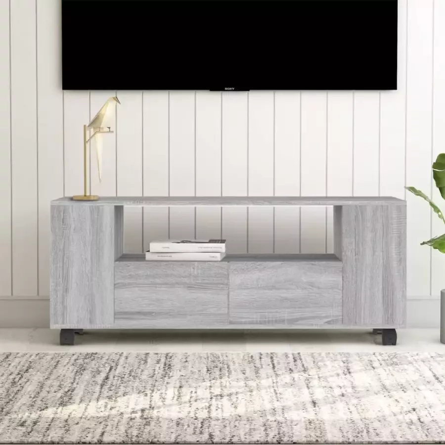 ForYou Prolenta Premium Tv-meubel 120x35x43 cm bewerkt hout grijs sonoma eikenkleurig