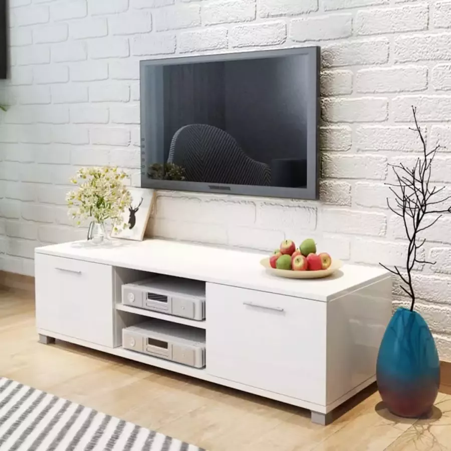 ForYou Prolenta Premium Tv-meubel 120x40 3x34 7 cm hoogglans wit