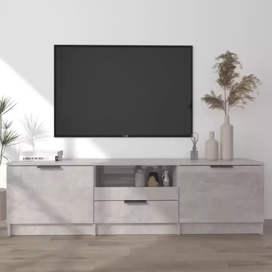 ForYou Prolenta Premium Tv-meubel 140x35x40 cm bewerkt hout betongrijs