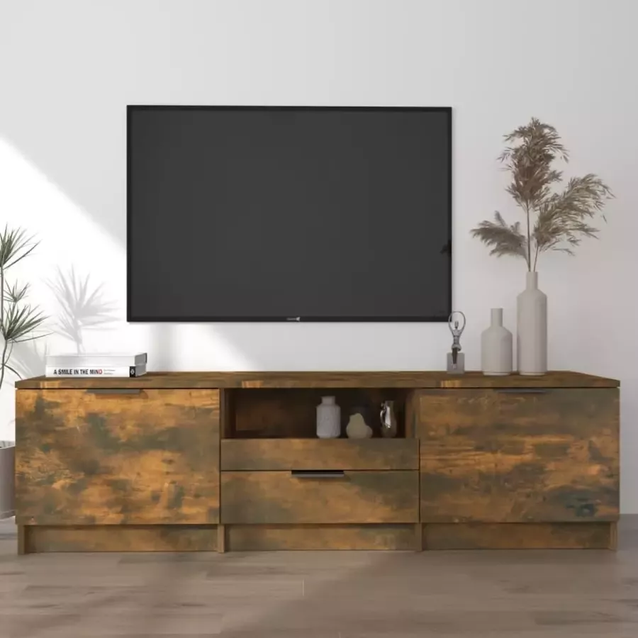 ForYou Prolenta Premium Tv-meubel 140x35x40 cm bewerkt hout gerookt eikenkleurig