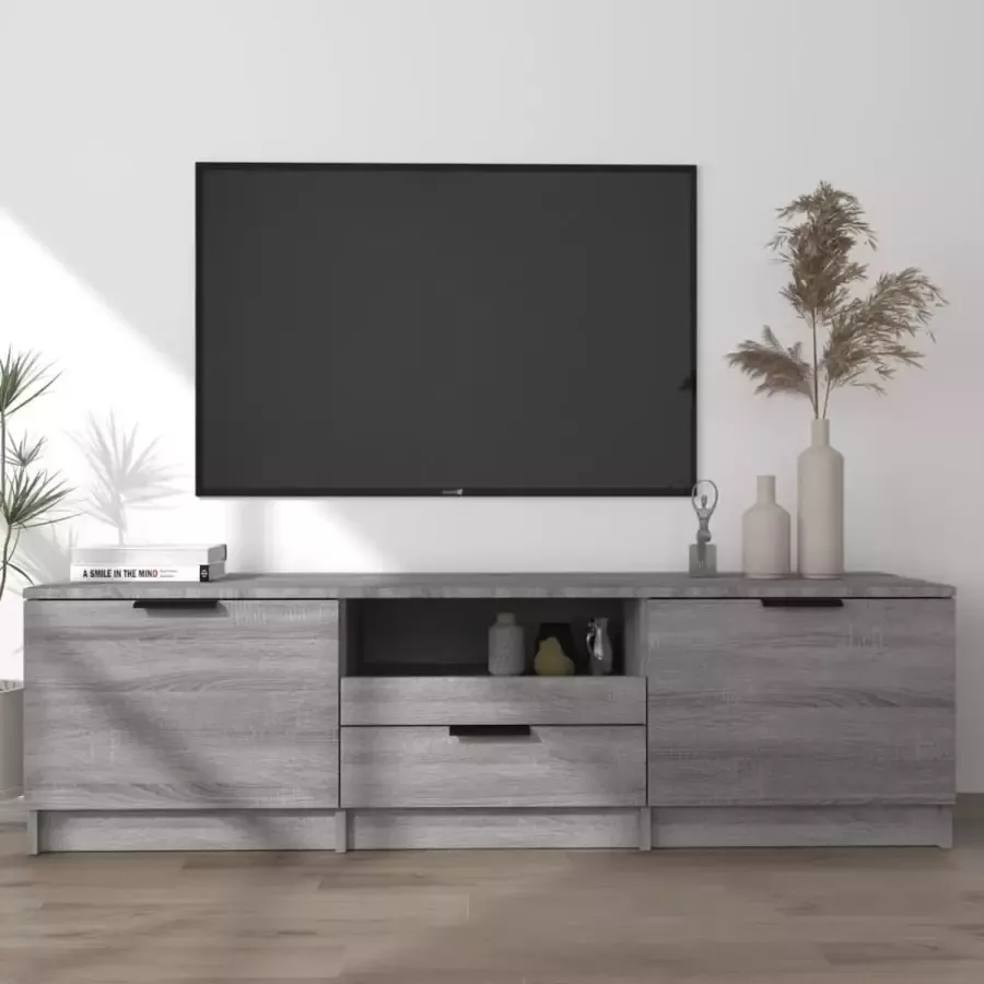 ForYou Prolenta Premium Tv-meubel 140x35x40 cm bewerkt hout grijs sonoma eikenkleurig