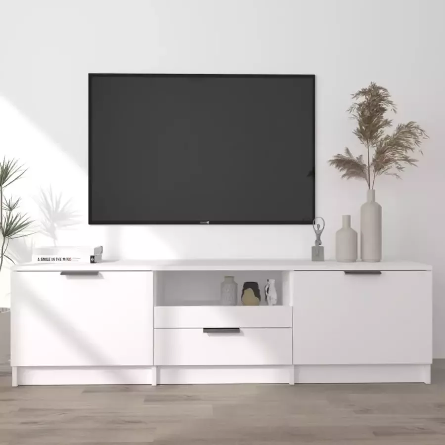 ForYou Prolenta Premium Tv-meubel 140x35x40 cm bewerkt hout wit