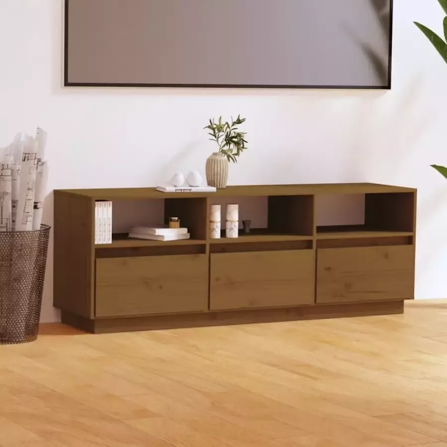 ForYou Prolenta Premium Tv-meubel 140x37x50 cm massief grenenhout honingbruin