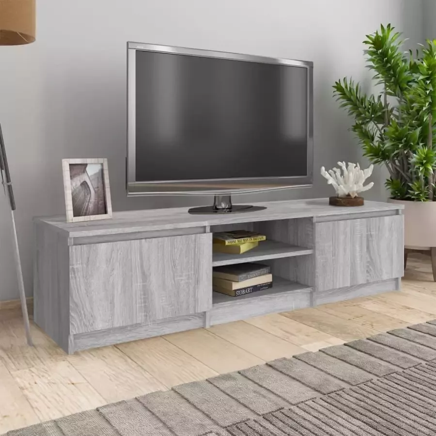 ForYou Prolenta Premium Tv-meubel 140x40x35 5 cm bewerkt hout grijs sonoma eikenkleurig
