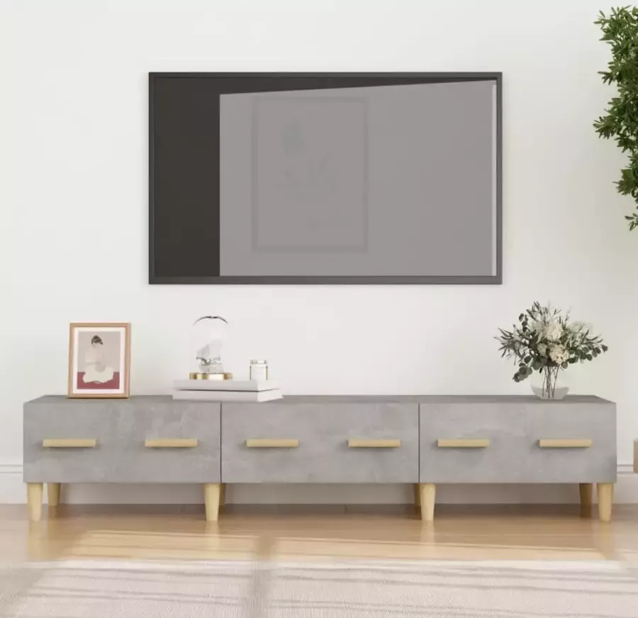 ForYou Prolenta Premium Tv-meubel 150x34 5x30 cm bewerkt hout betongrijs