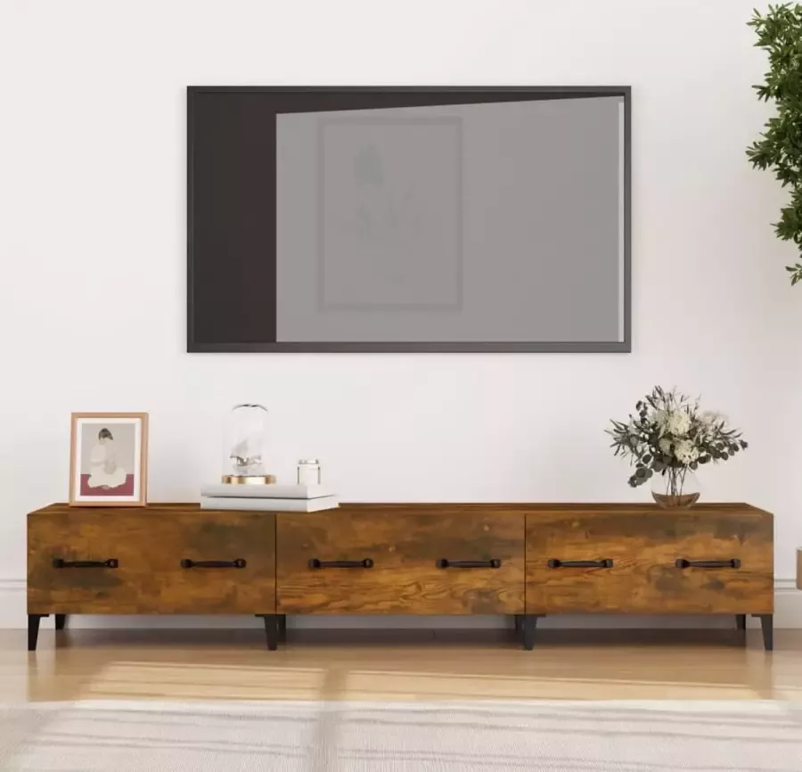 ForYou Prolenta Premium Tv-meubel 150x34 5x30 cm bewerkt hout gerookt eikenkleurig