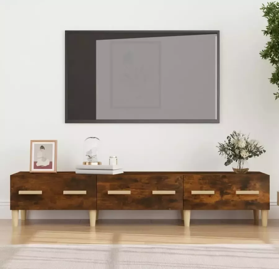 ForYou Prolenta Premium Tv-meubel 150x34 5x30 cm bewerkt hout gerookt eikenkleurig