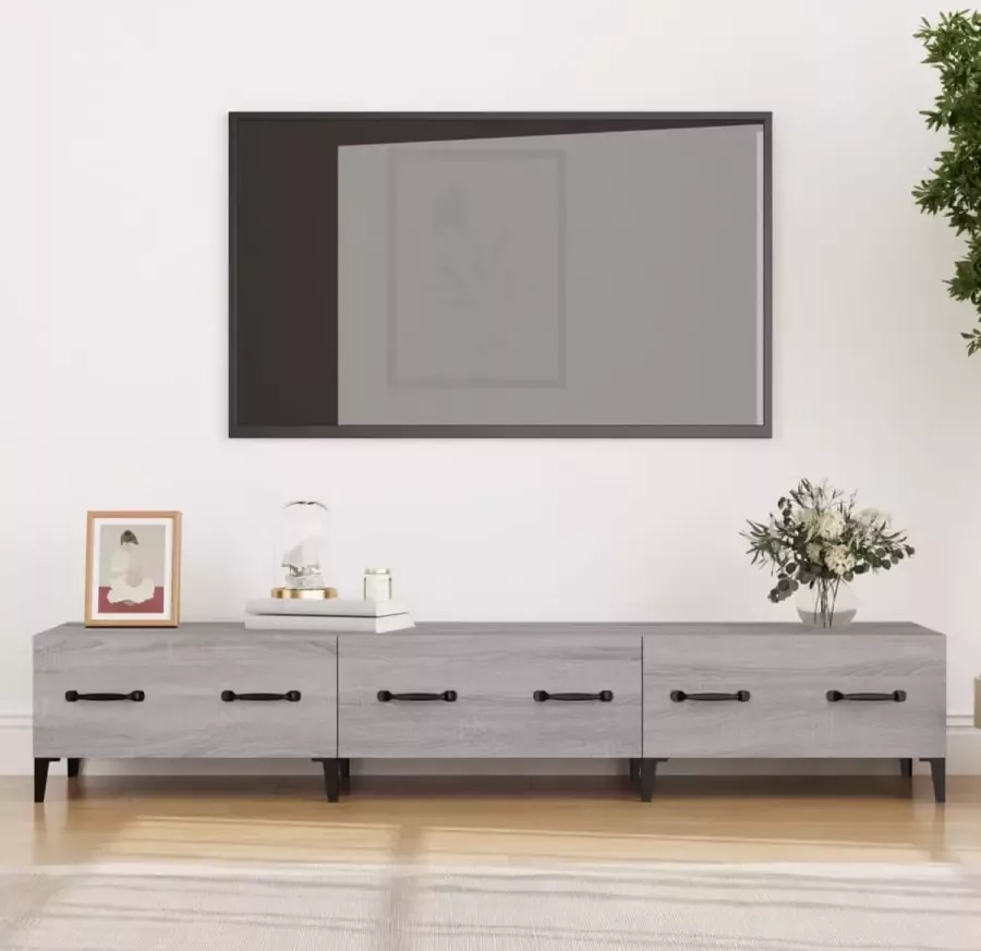ForYou Prolenta Premium Tv-meubel 150x34 5x30 cm bewerkt hout grijs sonoma eikenkleurig