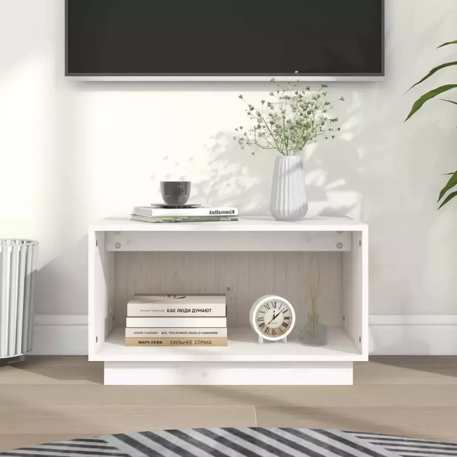 ForYou Prolenta Premium Tv-meubel 60x35x35 cm massief grenenhout wit
