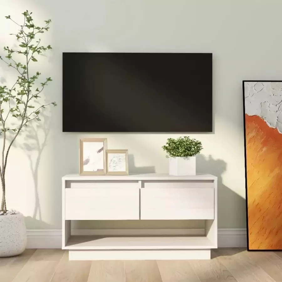 ForYou Prolenta Premium Tv-meubel 74x34x40 cm massief grenenhout wit