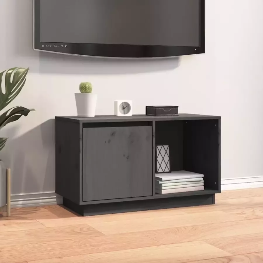 ForYou Prolenta Premium Tv-meubel 74x35x44 cm massief grenenhout grijs