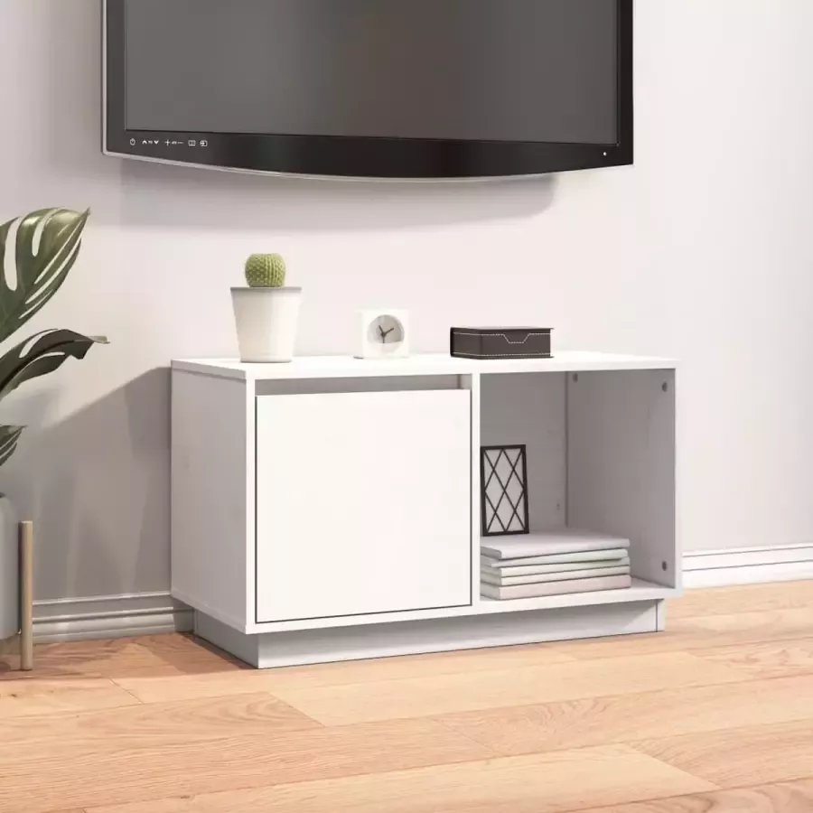 ForYou Prolenta Premium Tv-meubel 74x35x44 cm massief grenenhout wit