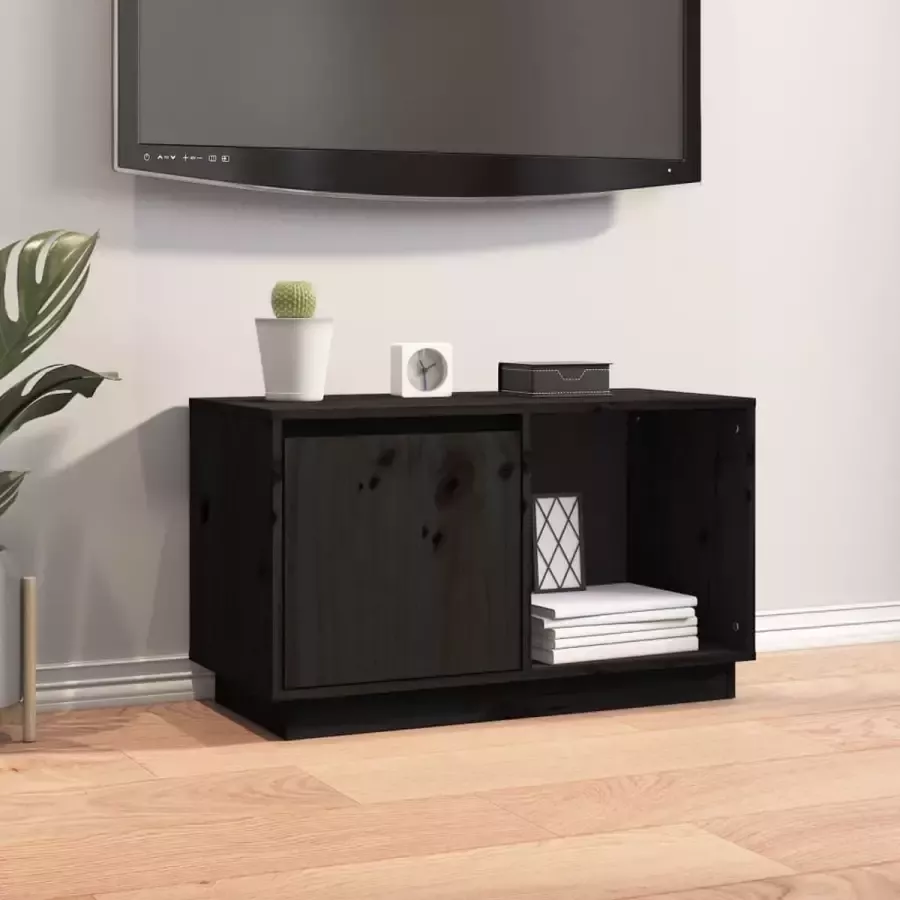 ForYou Prolenta Premium Tv-meubel 74x35x44 cm massief grenenhout zwart